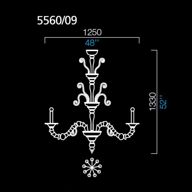 Люстра Barovier&Toso Baikal 5560/09/OO Люстра Barovier&Toso Baikal 5560/09/OO