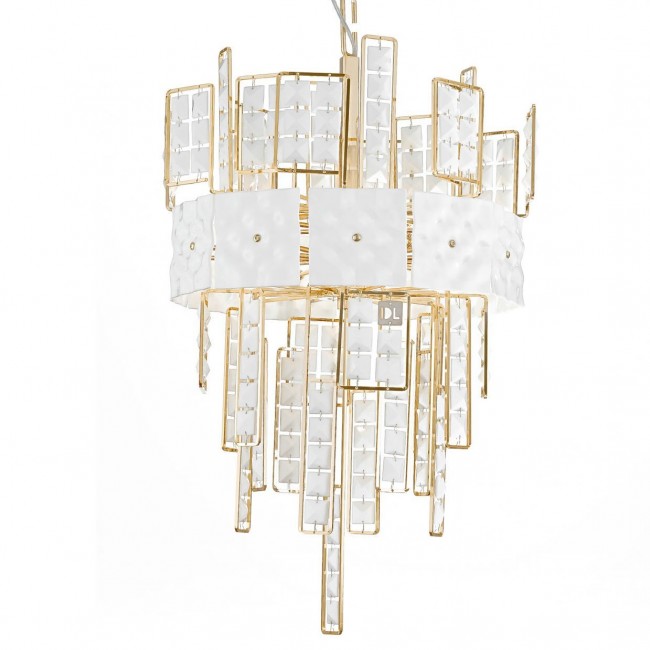 Подвесной светильник IDL Crystalline 493/6 light gold / white glass Подвесной светильник IDL Crystalline 493/6 light gold / white glass