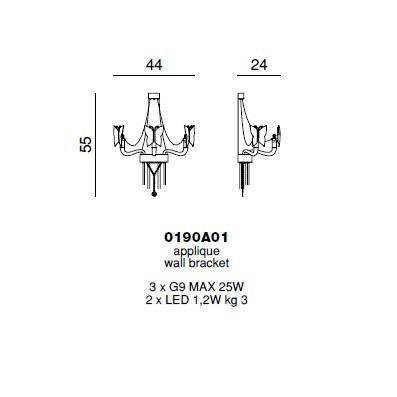 Бра Beby Butterfly 0190A01 Gold SW Blu Violet