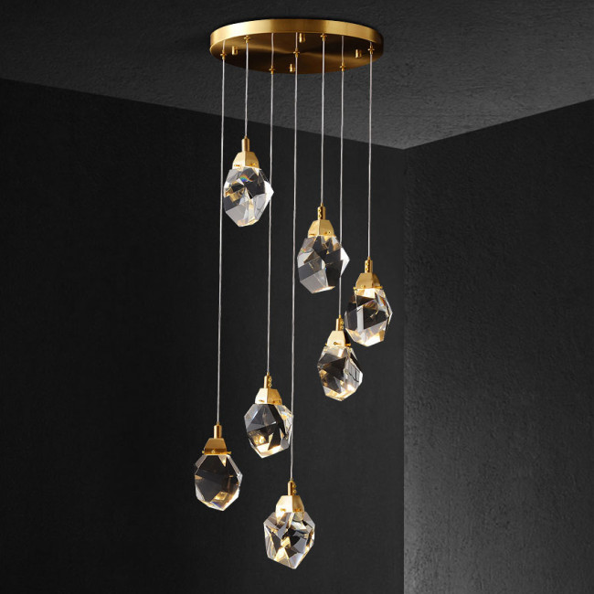 Подвесной светильник DeLight Collection crystal rock ii 9701P/7R brass