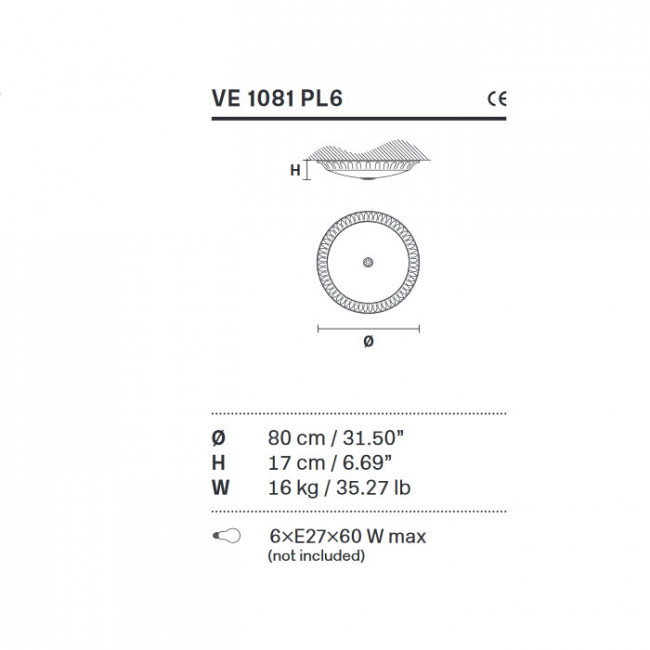 Потолочный светильник Masiero Brass & spots VE 1081 PL6