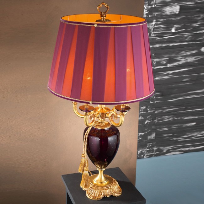 Настольная лампа Euroluce Luigi XV LG5 gold Amethyst Настольная лампа Euroluce Luigi XV LG5 gold Amethyst