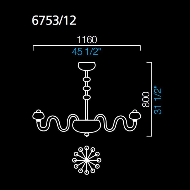 Люстра Barovier&Toso Bissa Boba 6753/12/RR Люстра Barovier&Toso Bissa Boba 6753/12/RR