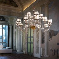 Люстра Euroluce Midha Alicante L12+6 Gold Clear Shade Люстра Euroluce Midha Alicante L12+6 Gold Clear Shade