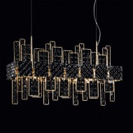Подвесной светильник IDL Crystalline 494/12 light gold / black glass Подвесной светильник IDL Crystalline 494/12 light gold / black glass