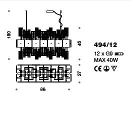 Подвесной светильник IDL Crystalline 494/12 light gold / black glass Подвесной светильник IDL Crystalline 494/12 light gold / black glass