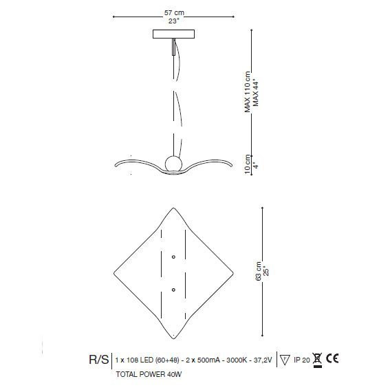 Подвесной светильник La Murrina Sirio S/R LED HP-3S Подвесной светильник La Murrina Sirio S/R LED HP-3S