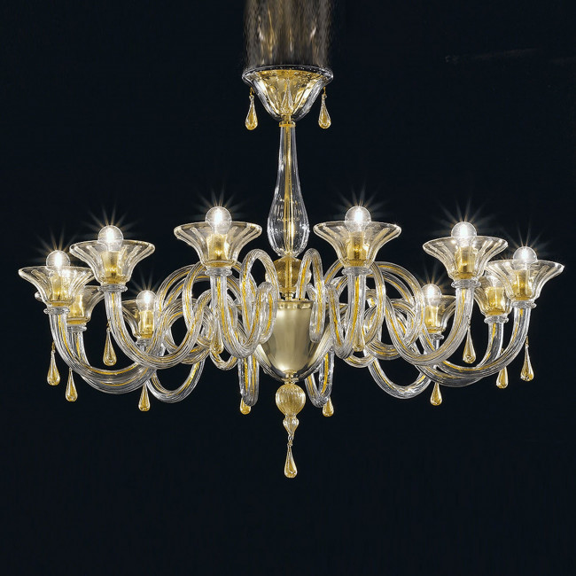 Потолочная люстра Sylcom Dolfin 1380/12 D CR.ORO Потолочная люстра Sylcom Dolfin 1380/12 D CR.ORO