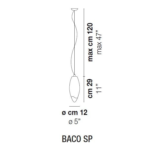 Подвесной светильник Vistosi Baco SP E27 BC/SF NI Подвесной светильник Vistosi Baco SP E27 BC/SF NI