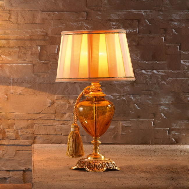 Настольная лампа Euroluce Luigi XV LP1 gold Amber Настольная лампа Euroluce Luigi XV LP1 gold Amber