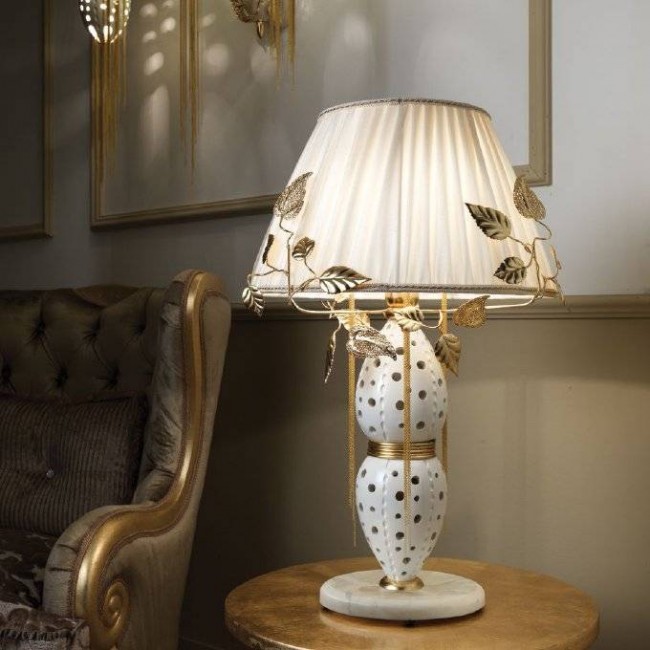 Настольная лампа Masca Fantasia 1881/BG Bianco lucido oro Настольная лампа Masca Fantasia 1881/BG Bianco lucido oro