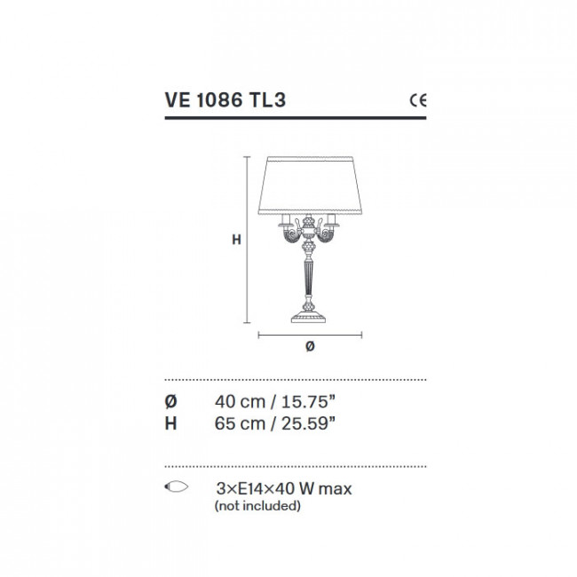 Настольная лампа Masiero Table lamps VE 1086/TL3 G21 SHA/WH