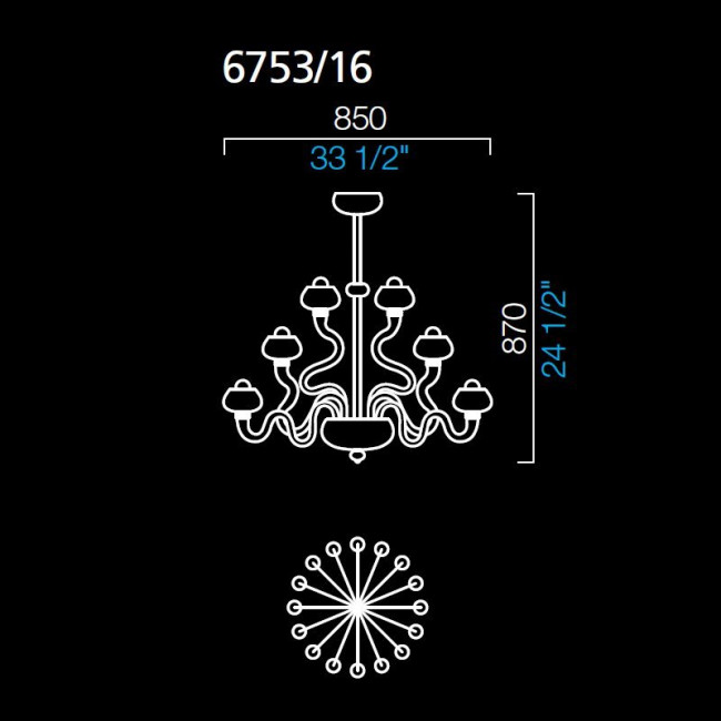 Люстра Barovier&Toso Bissa Boba 6753/16/CC Люстра Barovier&Toso Bissa Boba 6753/16/CC