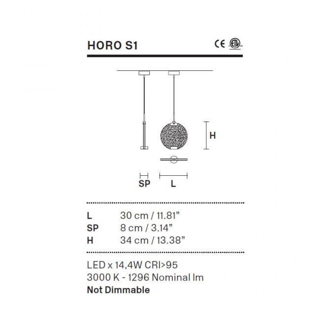 Подвесной светильник Masiero HORO S1 G18 / VD Подвесной светильник Masiero HORO S1 G18 / VD
