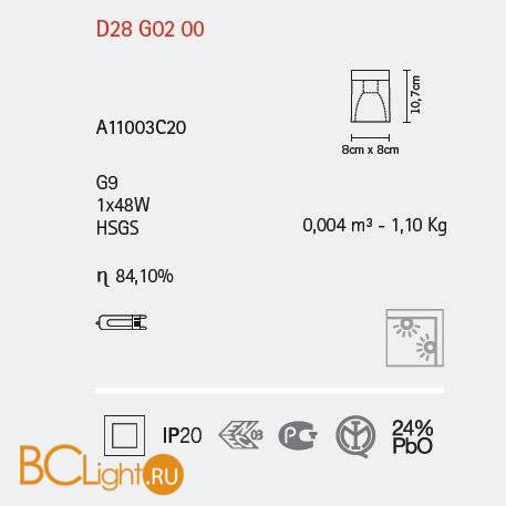 Настенный светильник Fabbian Cubetto Crystal Glass D28 G02 00