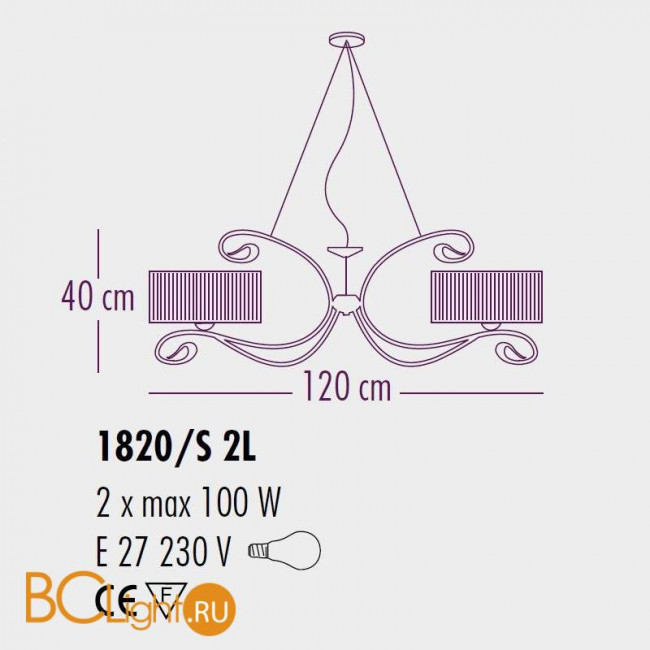 Подвесной светильник Bellart Charme 1820/S2L 10/P10 Подвесной светильник Bellart Charme 1820/S2L 10/P10