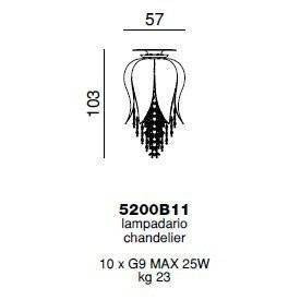 Потолочный светильник Beby Group Bouquet 5200B11 Chrome Chrome Red Потолочный светильник Beby Group Bouquet 5200B11 Chrome Chrome Red