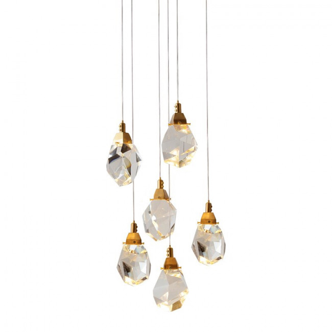 Подвесной светильник DeLight Collection crystal rock ii 9701P/6R brass Подвесной светильник DeLight Collection crystal rock ii 9701P/6R brass