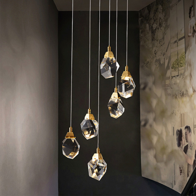 Подвесной светильник DeLight Collection crystal rock ii 9701P/6R brass Подвесной светильник DeLight Collection crystal rock ii 9701P/6R brass