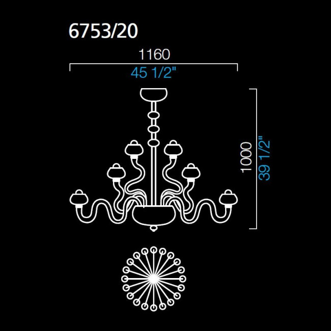 Люстра Barovier&Toso Bissa Boba 6753/20/EL Люстра Barovier&Toso Bissa Boba 6753/20/EL