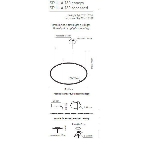 Подвесной светильник Axo Light U-Light SP ULA 160 LED RU XX Подвесной светильник Axo Light U-Light SP ULA 160 LED RU XX
