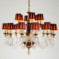 Люстра Euroluce Barocco L12+6 gold Amethyst Shade Люстра Euroluce Barocco L12+6 gold Amethyst Shade