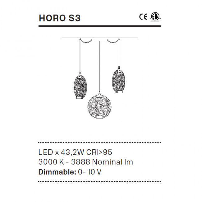 Подвесной светильник Masiero HORO S3 G18 / VD Подвесной светильник Masiero HORO S3 G18 / VD