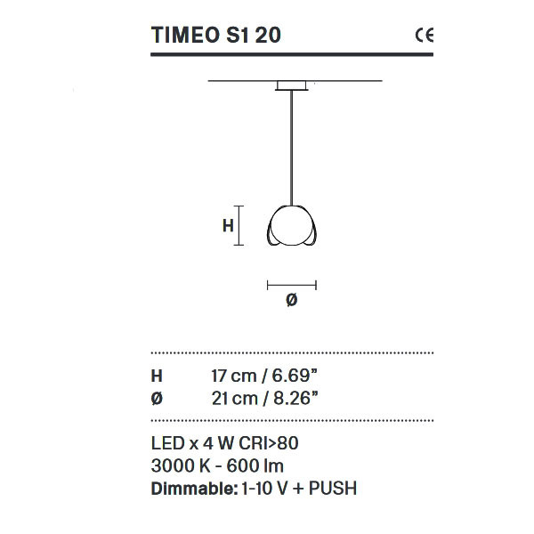 Подвесной светильник Masiero Timeo S1 20 G14 Подвесной светильник Masiero Timeo S1 20 G14