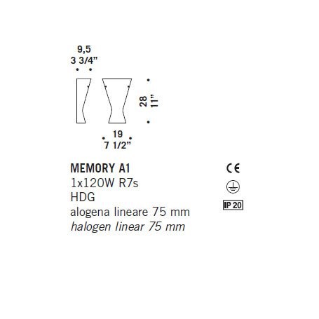 Настенный светильник De Majo MEMORY A1 0MEMO0A17 Настенный светильник De Majo MEMORY A1 0MEMO0A17
