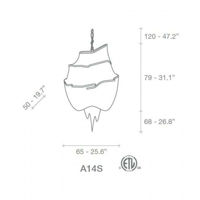 Подвесной светильник Terzani Atlantis A14S E7 C8