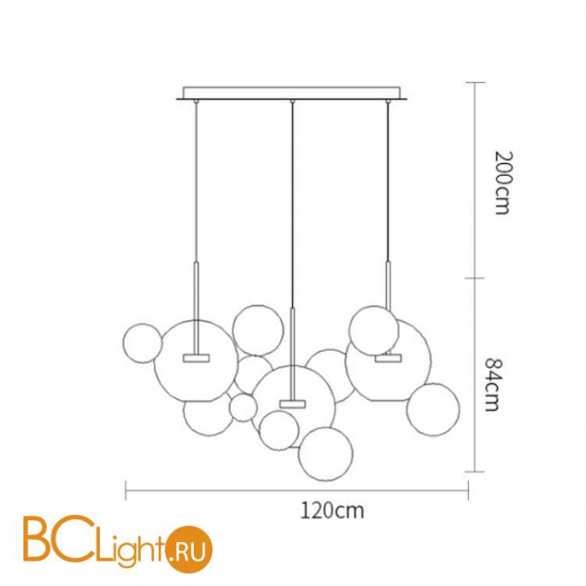 Подвесной светильник DeLight Collection Bolle 9214P/3L gold