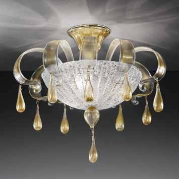 Потолочный светильник Vetri Lamp 1183/PL55 Cristallo/Oro 24 Kt. Потолочный светильник Vetri Lamp 1183/PL55 Cristallo/Oro 24 Kt.