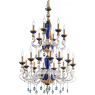 Люстра Euroluce Barocco L12+6 LUX 2 LEVELS gold Blue Люстра Euroluce Barocco L12+6 LUX 2 LEVELS gold Blue