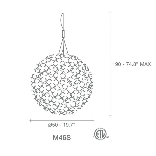 Подвесной светильник Terzani Orten'zia M46S E7 C8