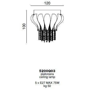 Потолочный светильник Beby Group Bouquet 5200Q03 Rose Rose Acquamarine Потолочный светильник Beby Group Bouquet 5200Q03 Rose Rose Acquamarine