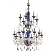 Люстра Euroluce Barocco L12+6 LUX 2 LEVELS silver Blue Люстра Euroluce Barocco L12+6 LUX 2 LEVELS silver Blue