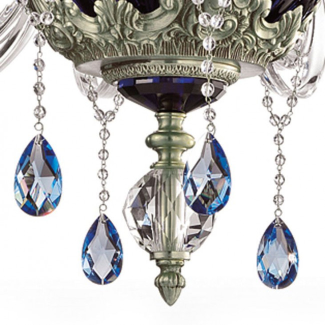 Люстра Euroluce Barocco L12+6 LUX 2 LEVELS silver Blue