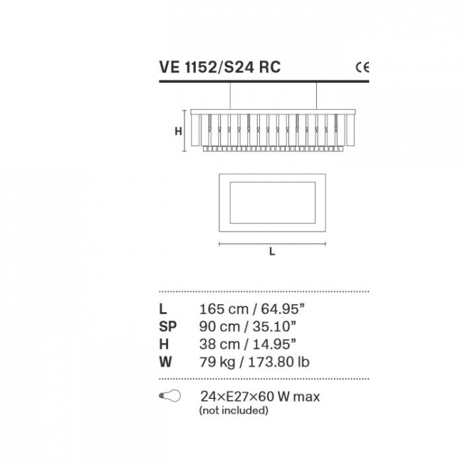 Подвесной светильник Masiero Impero & Deco VE 1152/S24 RC