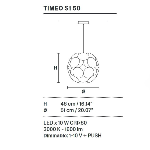 Подвесной светильник Masiero Timeo S1 50 G14 Подвесной светильник Masiero Timeo S1 50 G14