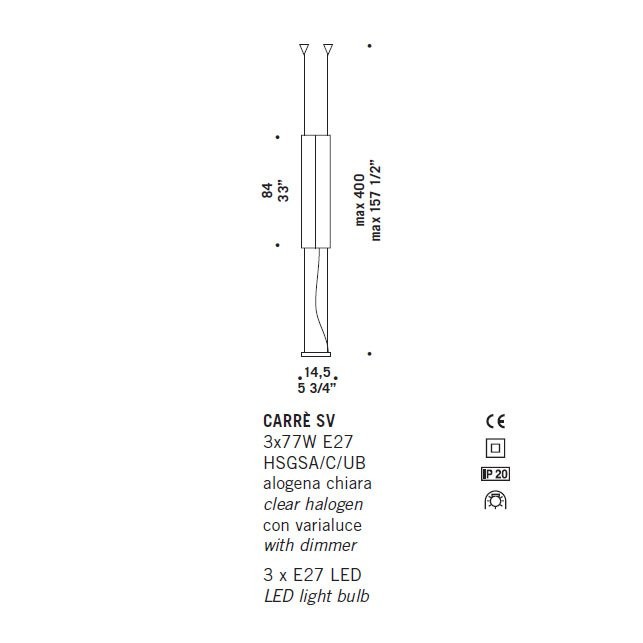 Напольный светильник De Majo CARRE SV 0CARR0S00 Напольный светильник De Majo CARRE SV 0CARR0S00