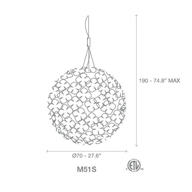 Подвесной светильник Terzani Orten'zia M51S E7 C8 Подвесной светильник Terzani Orten'zia M51S E7 C8