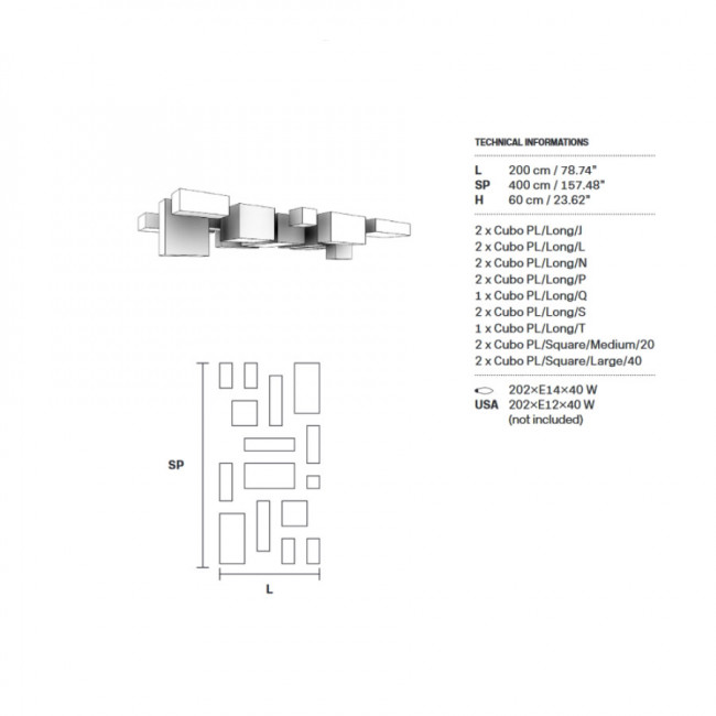 Потолочный светильник Masiero Cubo COMBO PL 16 200 RC TR Cut Потолочный светильник Masiero Cubo COMBO PL 16 200 RC TR Cut