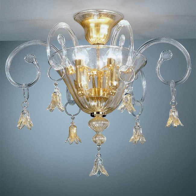 Потолочный светильник Vetri Lamp 90/PL Cristallo/Oro Потолочный светильник Vetri Lamp 90/PL Cristallo/Oro