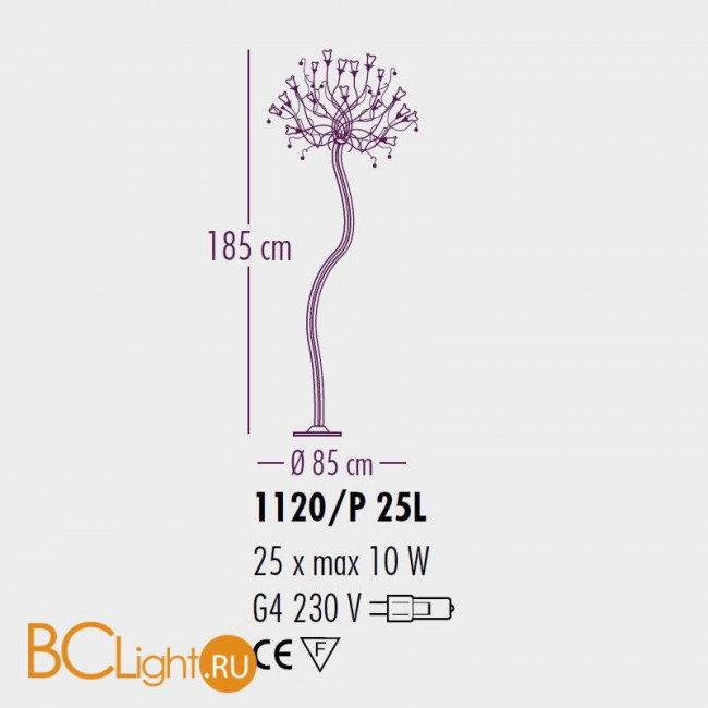 Напольный светильник Bellart Soffio 1120/P25L 03/V05