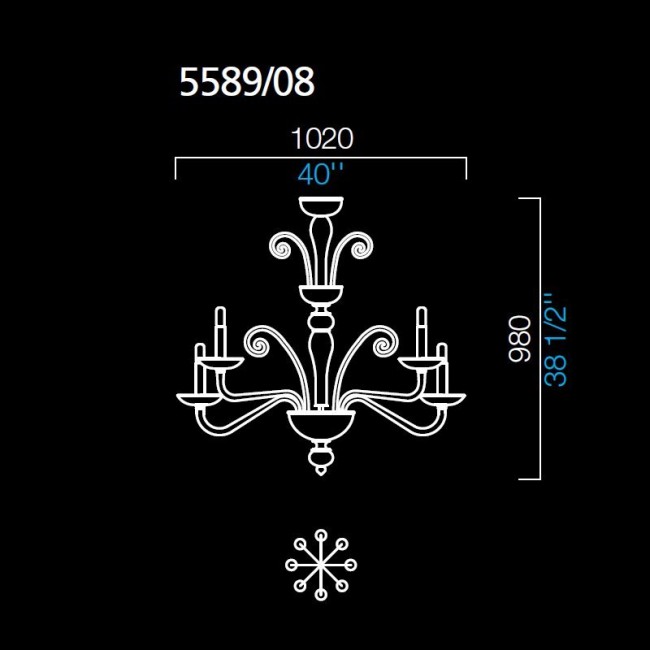 Люстра Barovier&Toso Taymyr 5589/08/RR