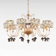 Люстра Beby Group Nuovo Vintage 510/10 Satin Gold Beige Damasco Black Black Gold Leaf Люстра Beby Group Nuovo Vintage 510/10 Satin Gold Beige Damasco Black Black Gold Leaf