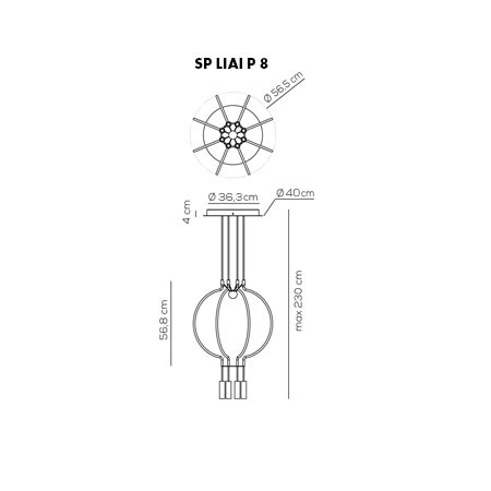 Подвесной светильник Axo Light Liaison SP LIAI P 8 NE OO LED Подвесной светильник Axo Light Liaison SP LIAI P 8 NE OO LED