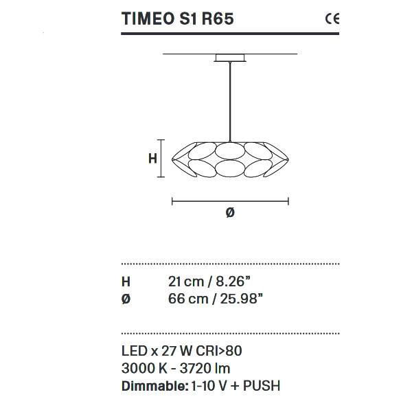 Подвесной светильник Masiero Timeo S1 R65 V54 Подвесной светильник Masiero Timeo S1 R65 V54