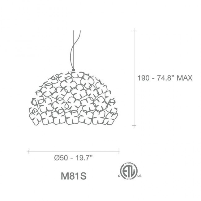 Подвесной светильник Terzani Orten'zia M81S E7 C8 Подвесной светильник Terzani Orten'zia M81S E7 C8