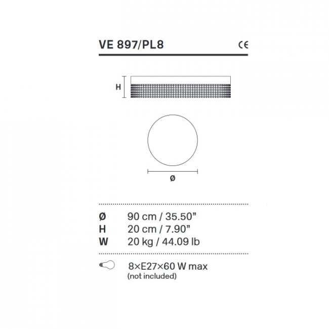 Потолочный светильник Masiero Impero & Deco VE 897 PL8 Gold SW